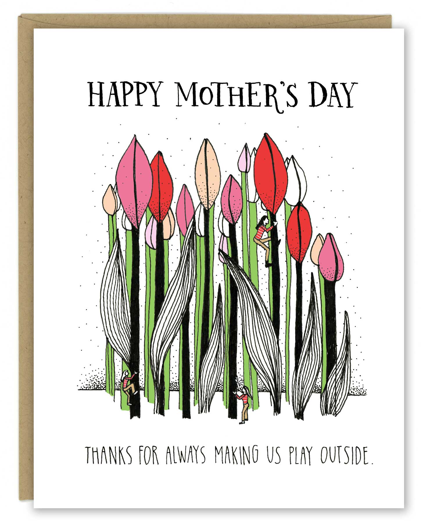 Tulips Play Outside Mother's Day Card - 02