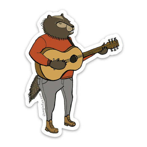 Wolverine Guitar Player Sticker