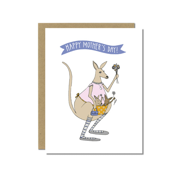 Mother's Day Card with Crafty Kangaroo Mom