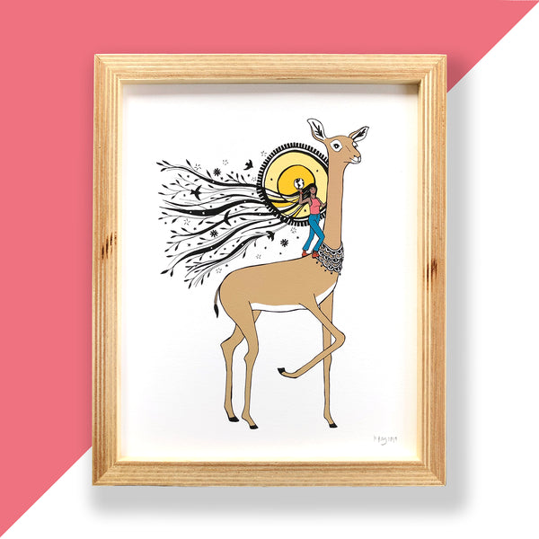 Mighty Woman and Gerenuk Antelope print
