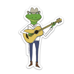 Frog Cowboy Vinyl Sticker