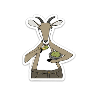 Goat Gobbling Guacamole Vinyl Sticker