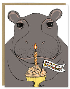 Hippo Birthday Greeting Card