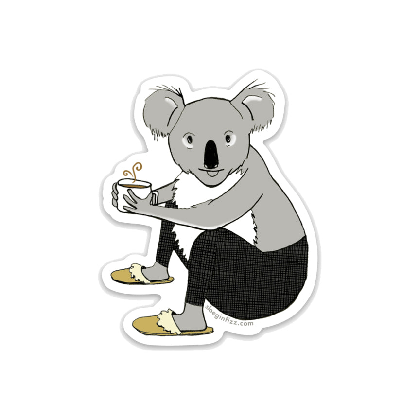 Caffeinated Koala Vinyl Sticker