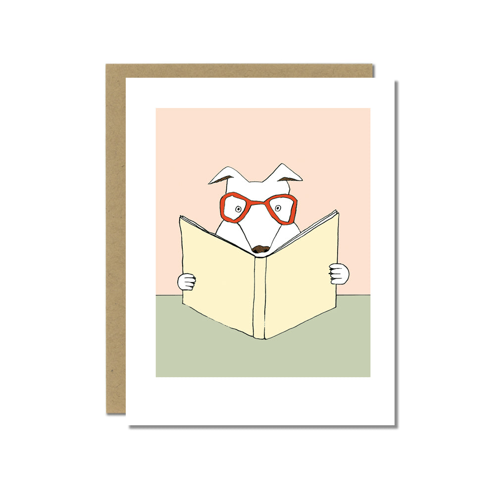 Rex the Reading Dog Greeting Card