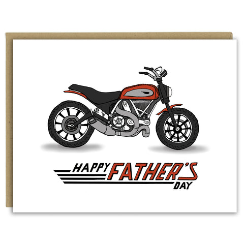Scrambler Motorcycle Father's Day Greeting Card