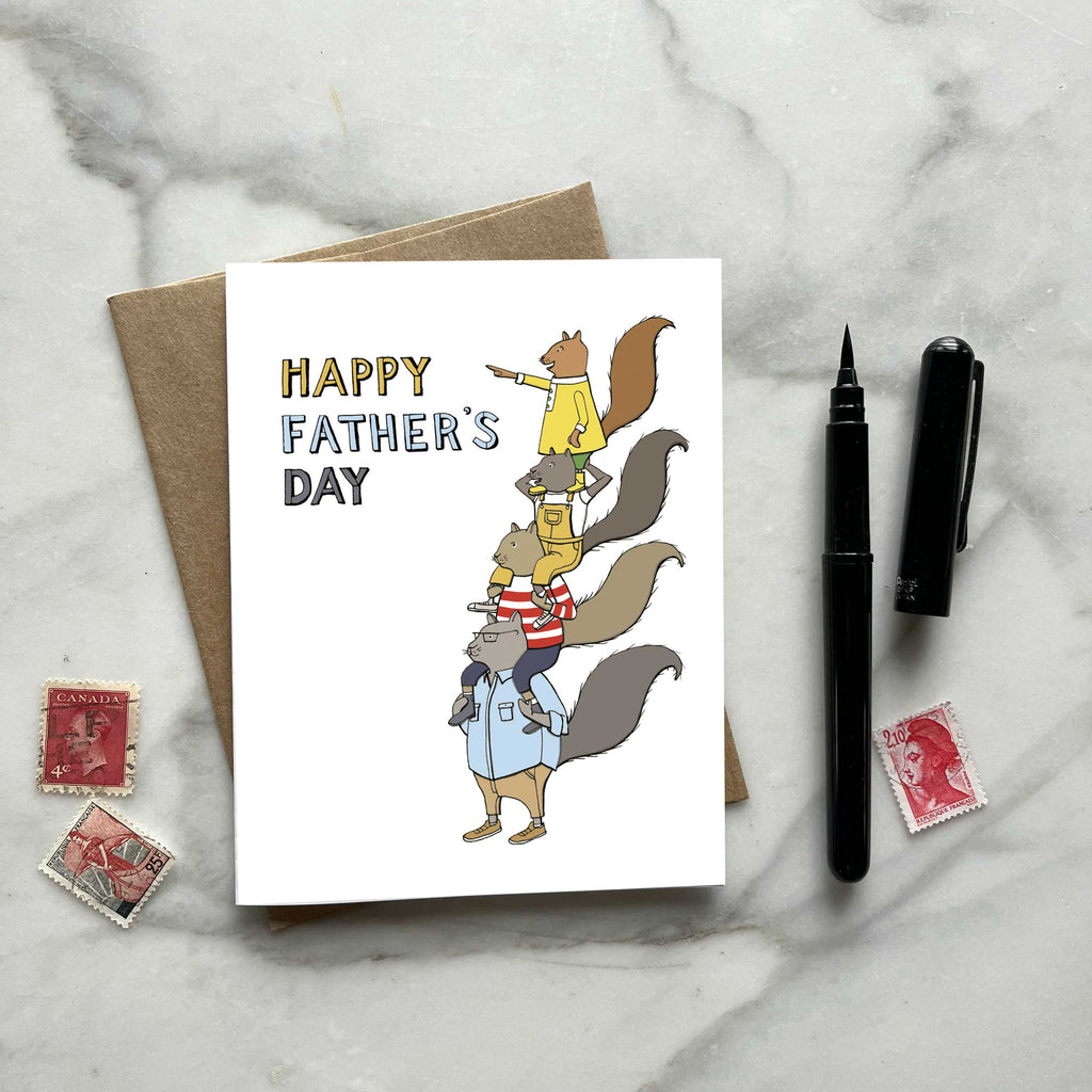 Squirrel Family Stack Father's Day Greeting Card – Sloe Gin Fizz