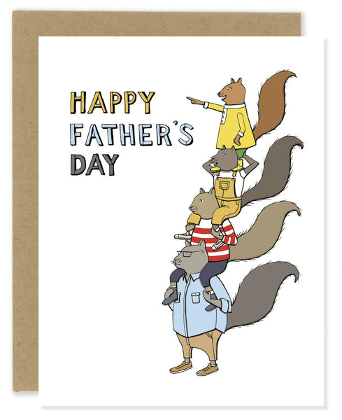 Squirrel Family Stack Father's Day Greeting Card