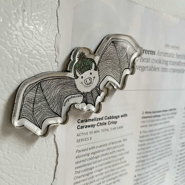 Bat with a Hat Refrigerator Magnet