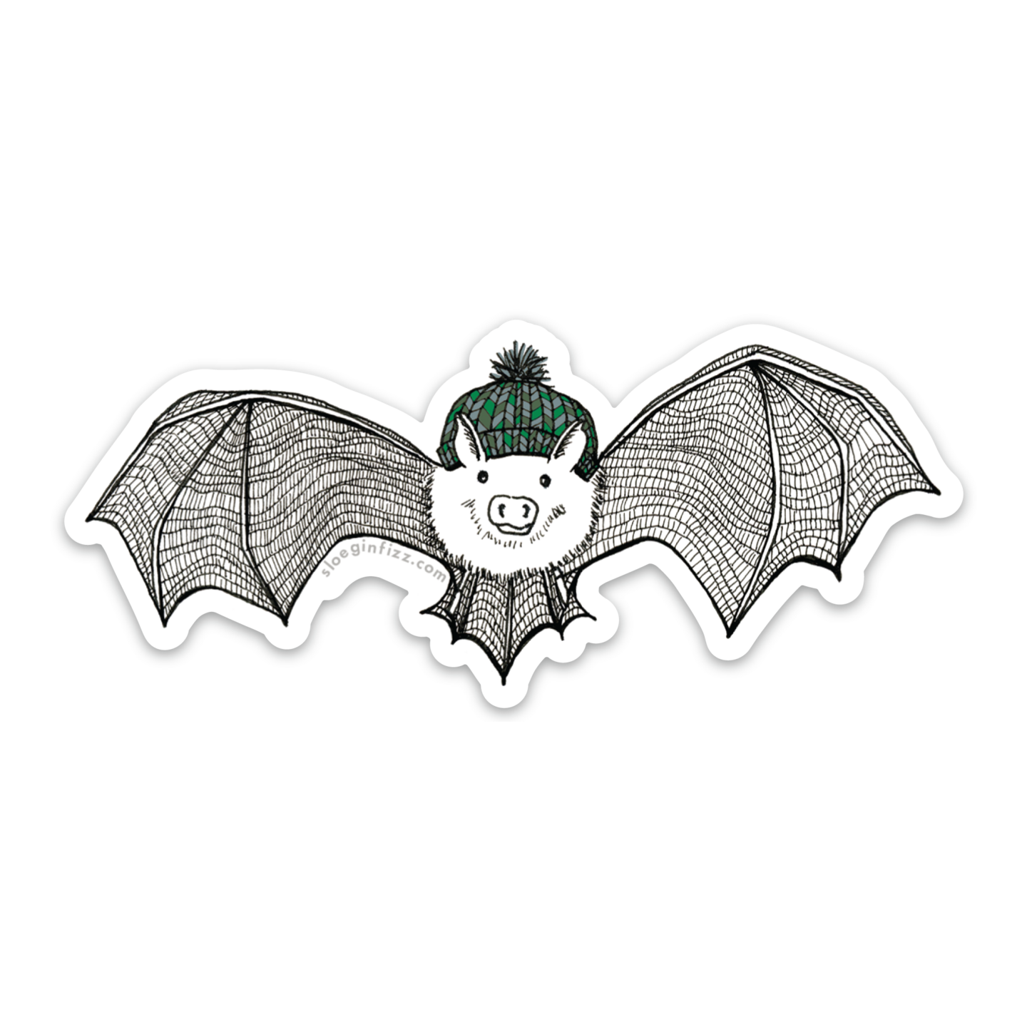 Bat with a Hat Vinyl Sticker