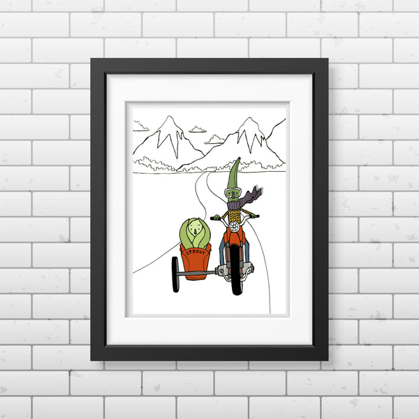 Bean and Sprout on the Open Road Print