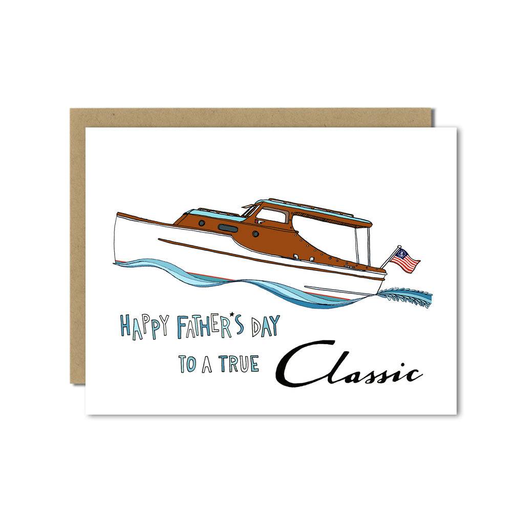 Chris Craft Boat Father's Day greeting card