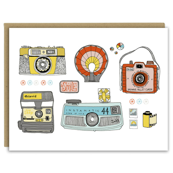 Colorful Cameras Greeting Card