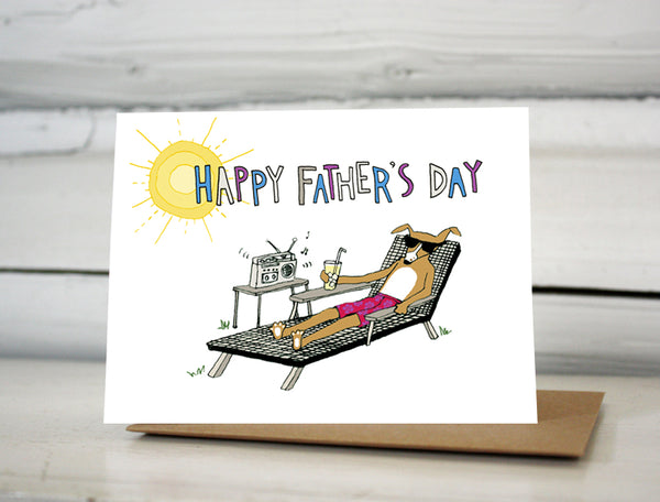 Happy Father's Day Dog Lounger card