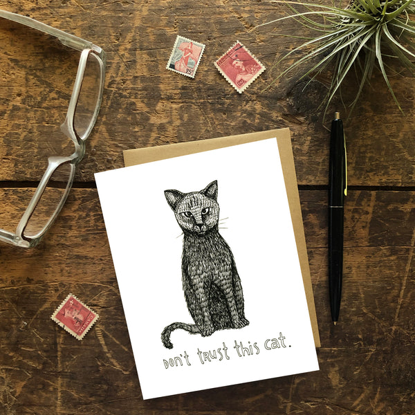 Don't Trust This Cat Greeting Card