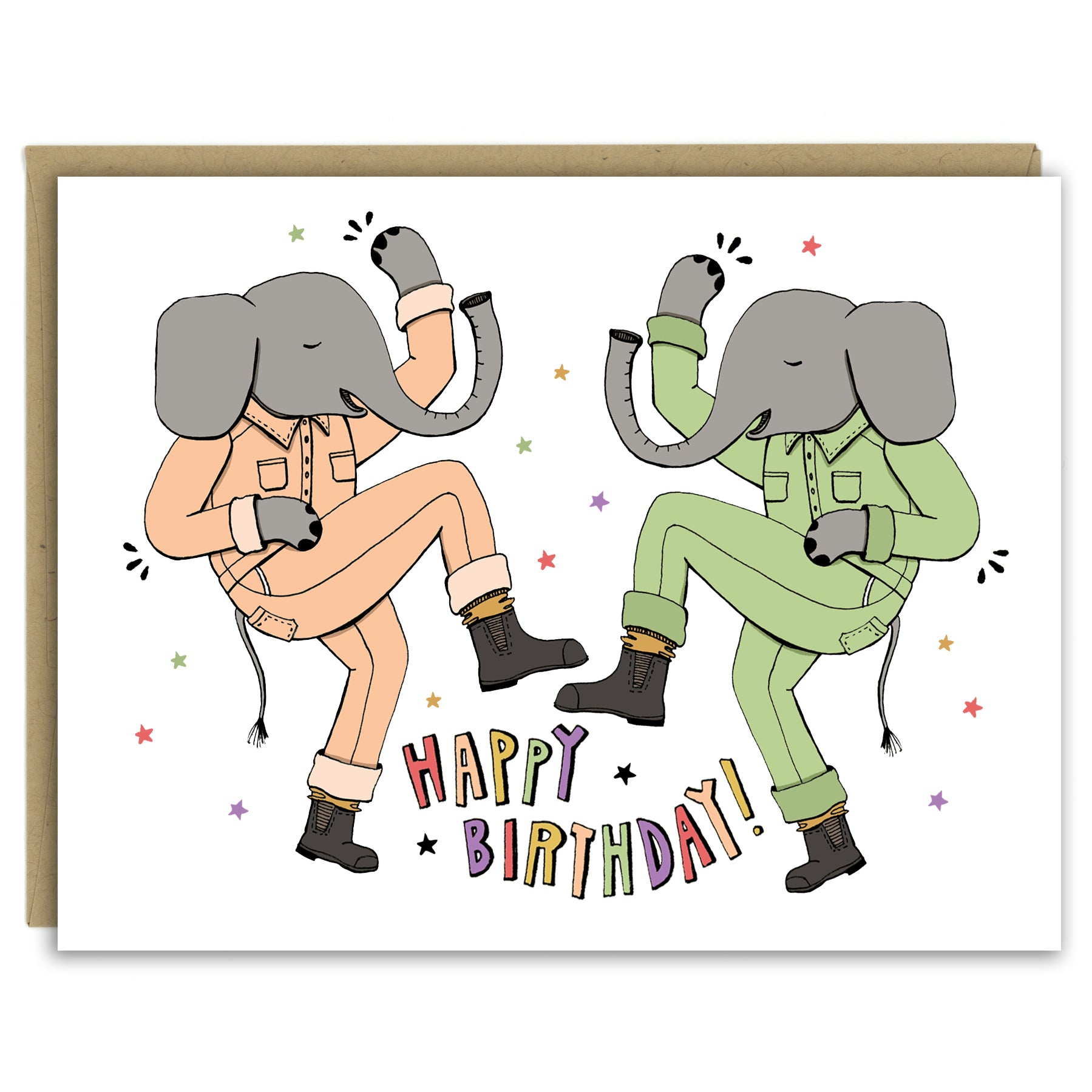 Birthday Card | Elephants Dance Party