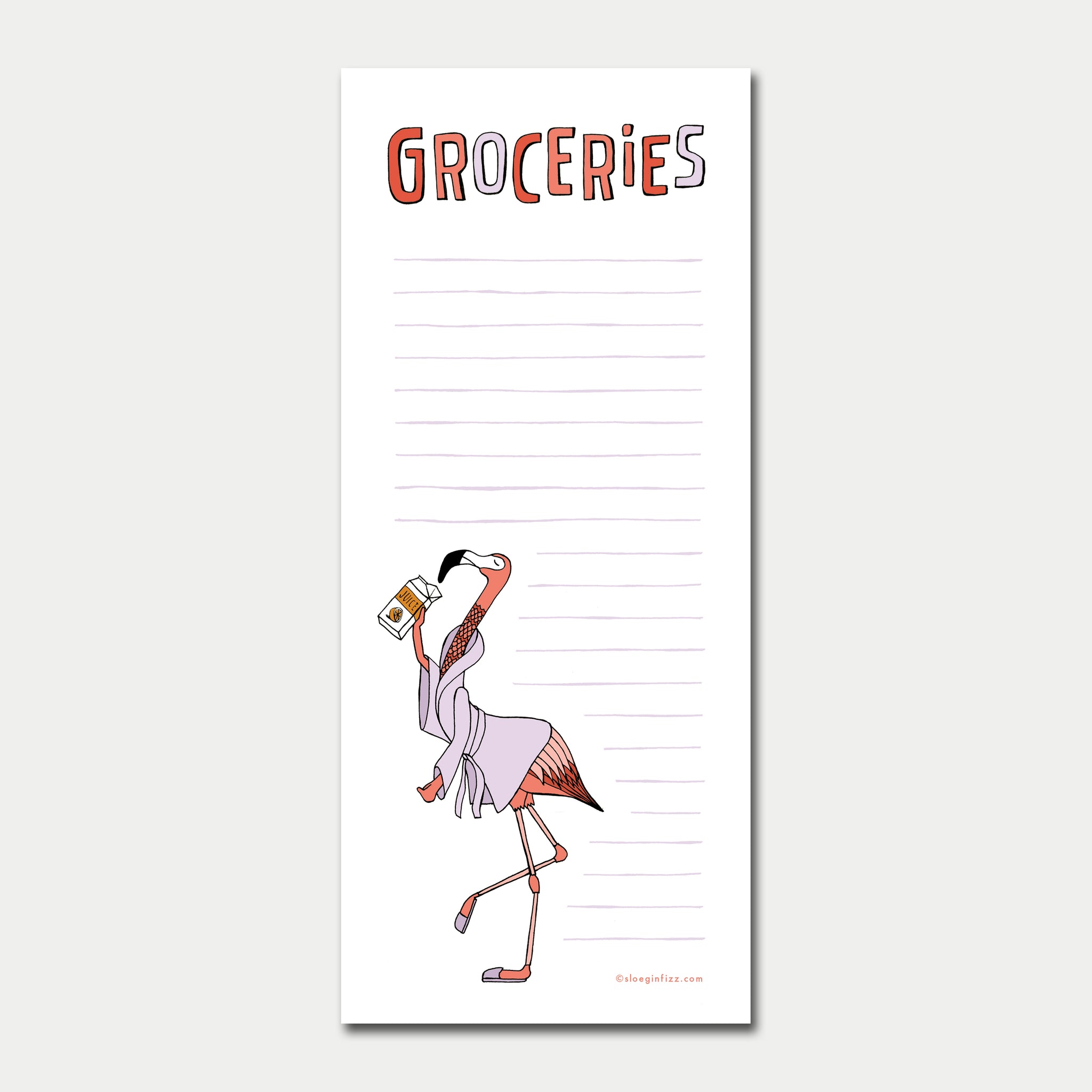 Flamingo Grocery List Notepad