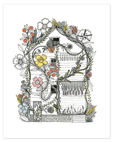 Flower House Detroit Print
