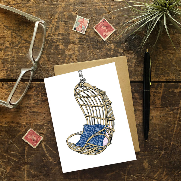 Mid-Century Modern Hanging Chair Greeting Card