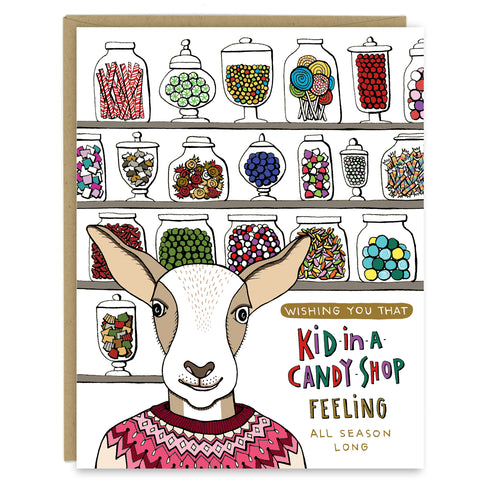SALE! Kid in a Candy Shop Holiday Card — Single Card