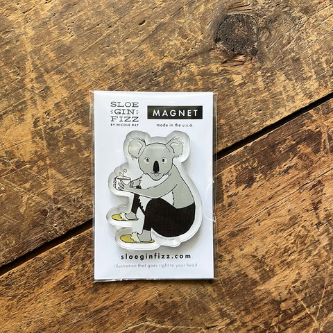 Caffeinated Koala Refrigerator Magnet
