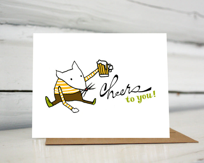 Cheers to You Mouse with Beer Greeting Card – Sloe Gin Fizz