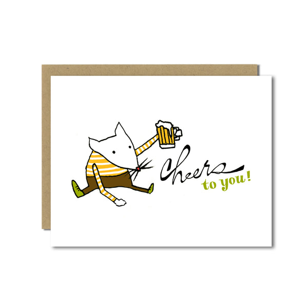 Cheers to You Mouse with Beer Greeting Card