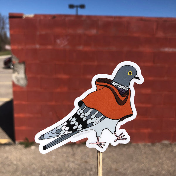 Pigeon in a Poncho Vinyl Sticker