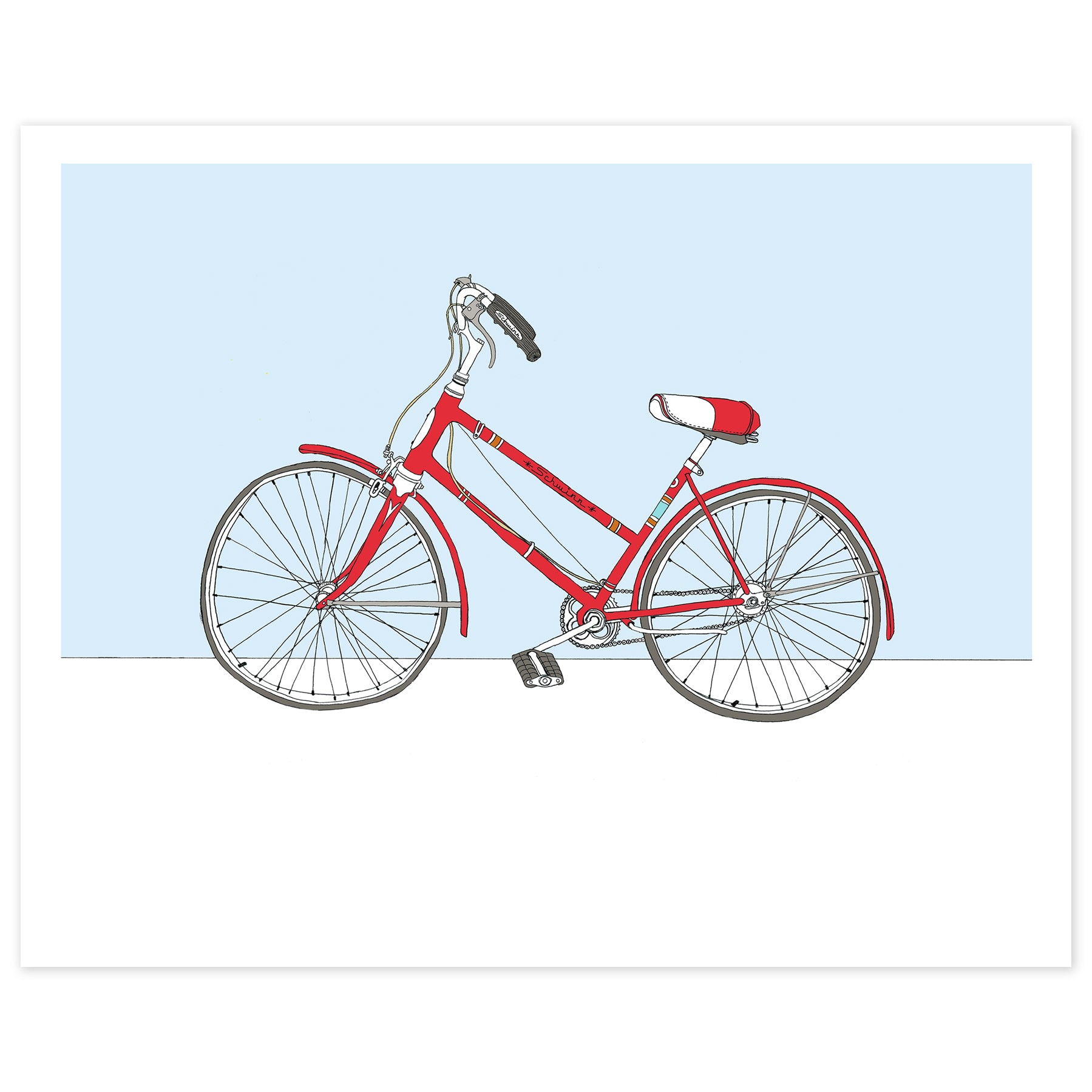 Red Schwinn Bicycle Print