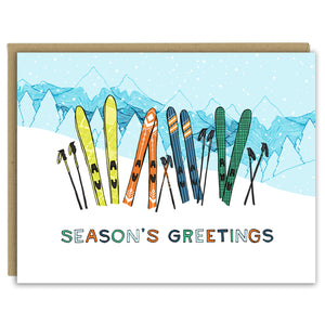 Skiing Holiday Card  — Boxed Set of Ten