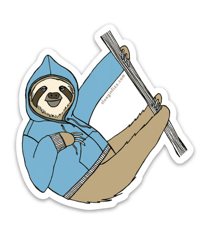 Sloth in a Hoodie Vinyl Sticker