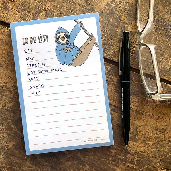 Sloth To Do List Notepad