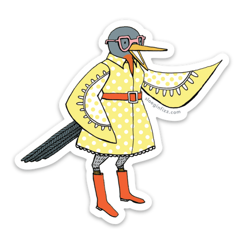 Spring Bird in Yellow Sticker