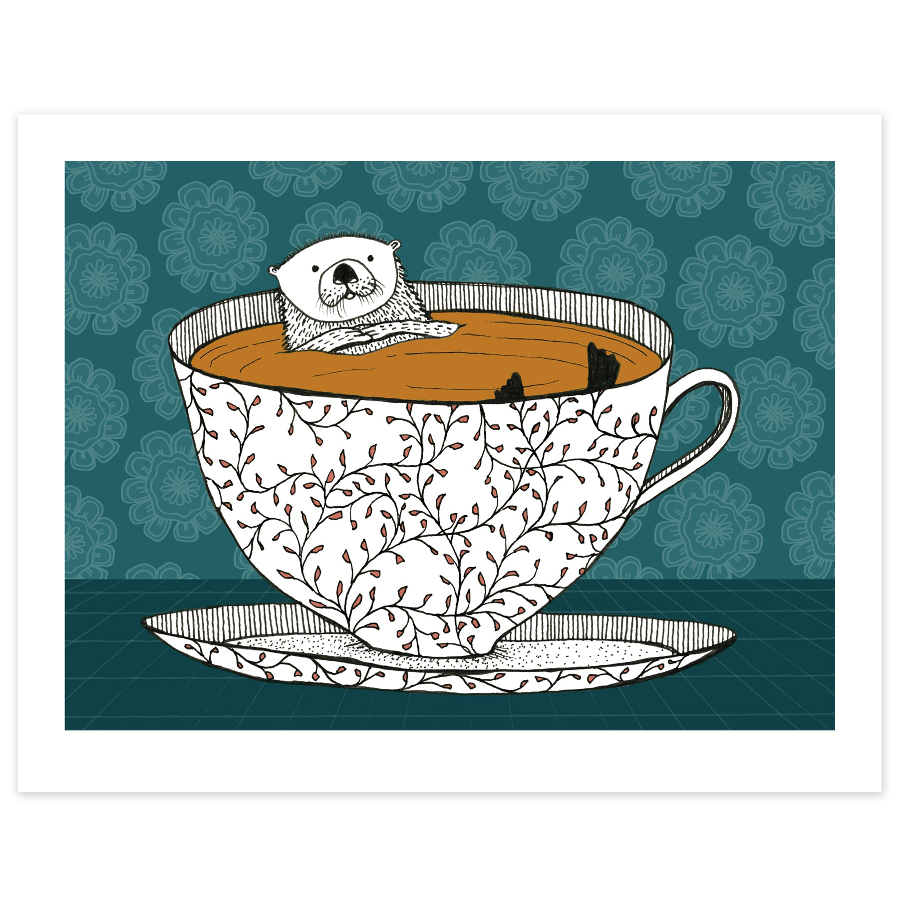 Tea Otter Print