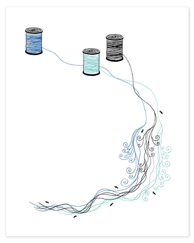 Sewing a River of Threads Print
