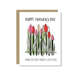 Tulips Play Outside Mother's Day Card - 02