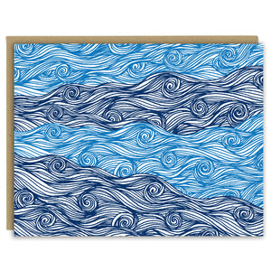 Blue Waves Greeting Card